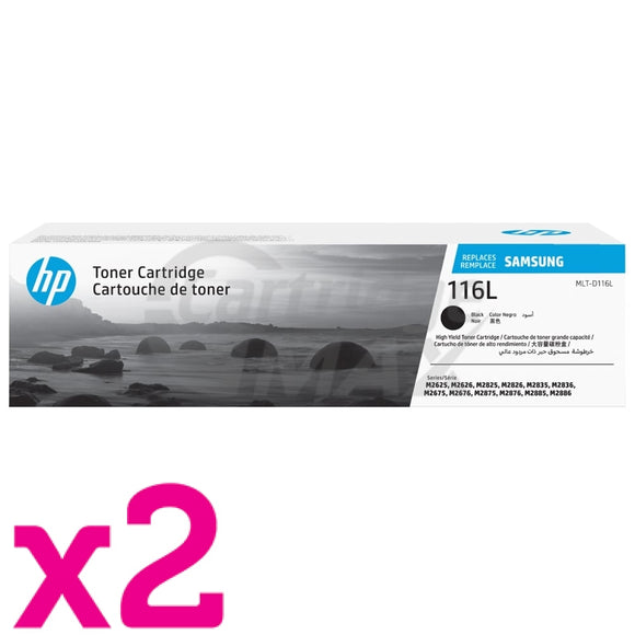 2 x Samsung SLM2825DW/ 2835DW/ 2875FW/ 2885FW (MLT-D116L) Original Black High Yield Toner Cartridge SU830A