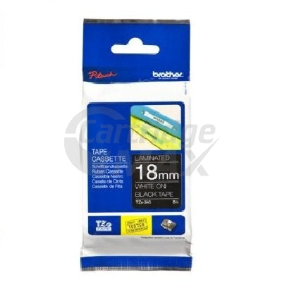 Brother TZe-345 Original 18mm White Text on Black Laminated Tape - 8 meters