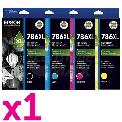 4 Pack Epson 786XL Original Ink Cartridge [C13T787192-C13T787492] [1BK,1C,1M,1Y]