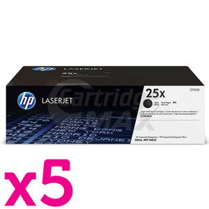 5 x HP CF325X (25X) Original Black Toner Cartridge - 40,000 Pages