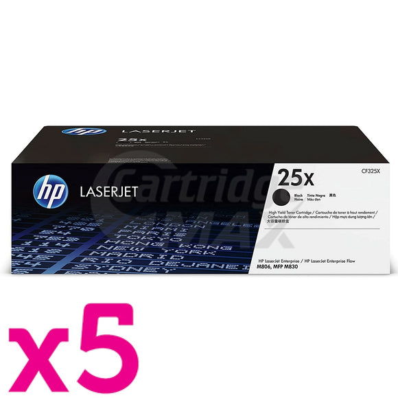5 x HP CF325X (25X) Original Black Toner Cartridge - 40,000 Pages