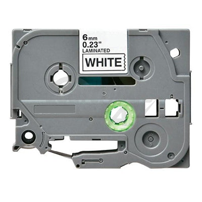 Brother TZe-211 Generic 6mm Black Text on White Laminated Tape - 8 meters