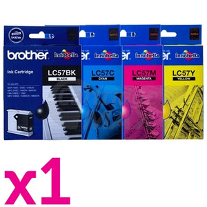 4 Pack Original Brother LC-57 Ink Combo [BK+C+M+Y]