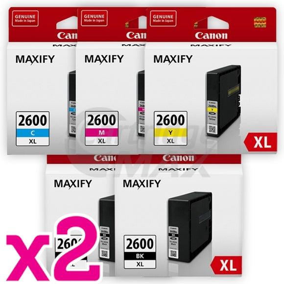 10 Pack Canon PGI-2600XL Original High Yield Ink Cartridge [4BK,2C,2M,2Y]