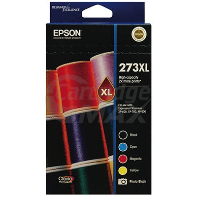 Value Pack - Epson 273XL Original High Yield Ink Combo [C13T275792] [1BK,1PBK,1C,1M,1Y]