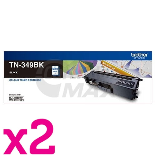 2 x Original Brother TN-349BK Black Toner Cartridge