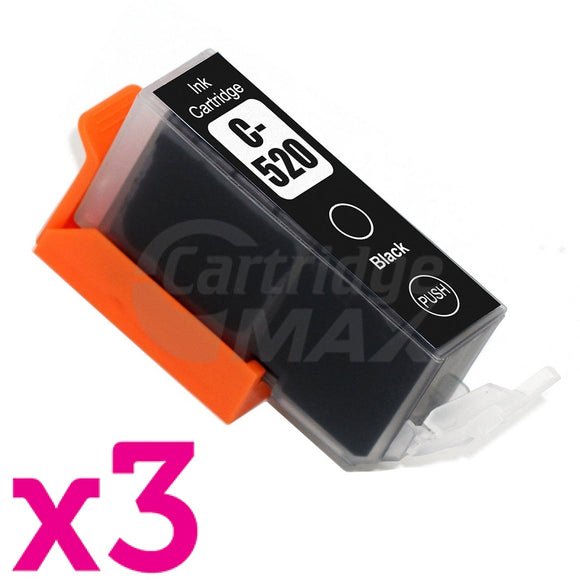 3 x Pack Canon PGI-520BK Generic Inkjet (with Chip)