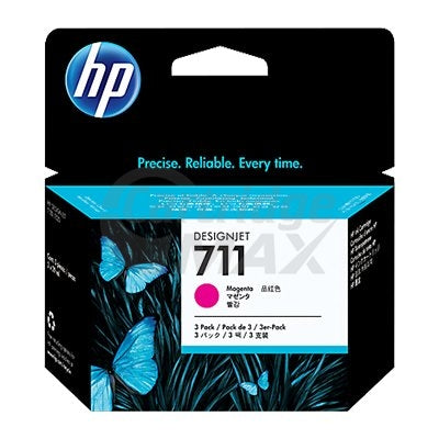 HP 711 Original [Tri Pack] Magenta Inkjet Cartridge CZ135A 29ml each