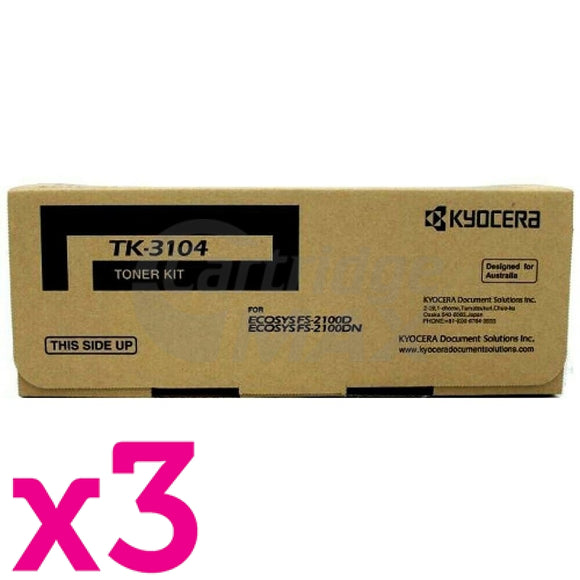 3 x Original Kyocera TK-3104 Black Toner Kit FS-2100D, FS-2100DN
