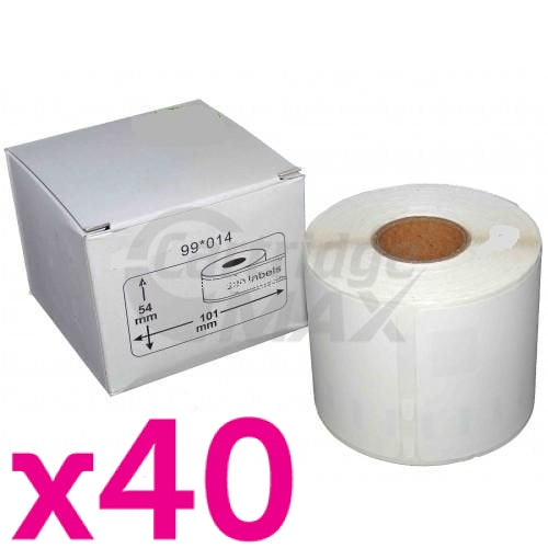 40 x Dymo SD99014 / S0722430 Generic White Label Roll 54mm x 101mm -220 labels per roll