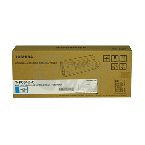 Original Toshiba ES347CS, ES407CS Cyan Toner Cartridge TFC34C