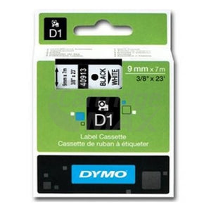 Dymo SD40913 / S0720680 Original 9mm Black Text on White Label Cassette - 7 meters
