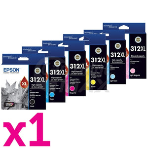 6 Pack Epson 312XL Original High Yield Inkjet Cartridge Combo [1BK,1C,1M,1Y,1LC,1LM]