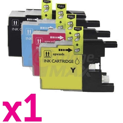 4 Pack Brother LC40 Generic Ink Cartridges [1BK,1C,1M,1Y]