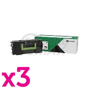 3 x Lexmark 58D6000 Original MS823 / MS826 / MX721 / MX722 / MX826 Black Return Programme Toner Cartridge