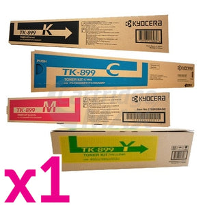 4 Pack Original Kyocera TK-899 Toner Cartridges FS-C8020MFP, FS-C8025MFP, FS-C8520MFP, FS-C8525MFP [1BK,1C,1M,1Y]