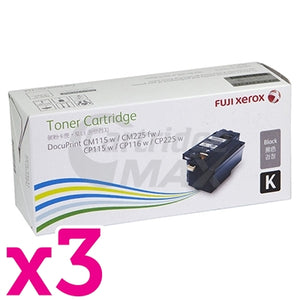 3 x Original Fuji Xerox Docuprint CM115 CP115 CP116 CM225 CP225 Black High Yield Toner Cartridge (CT202264)
