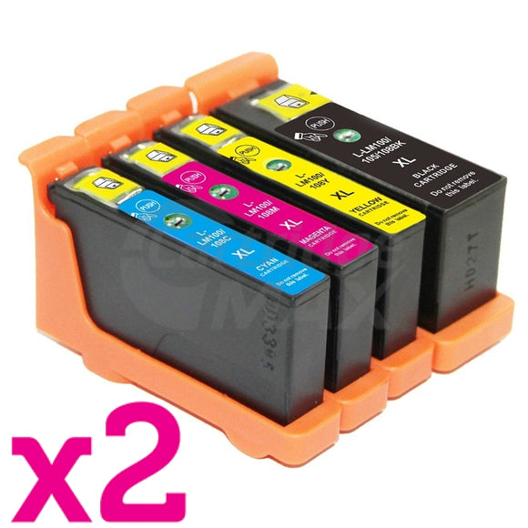 8 Pack Lexmark No.100XL Generic Ink Cartridges [2BK,2C,2M,2Y]