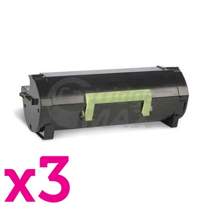3 x Lexmark 603H (60F3H00) Generic MX310 / MX410 / MX511 / MX611 Black High Yield Toner Cartridge