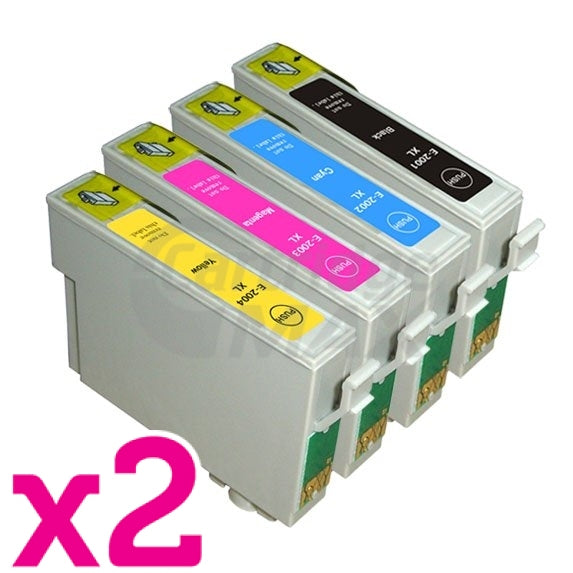 8 Pack Epson 200XL (C13T201192-C13T201492) Generic High Yield Inkjet Cartridges [2BK,2C,2M,2Y]