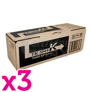 3 x Original Kyocera TK-5144K Black Toner Cartridge M-6030CDN, M-6530CDN, P-6130CDN