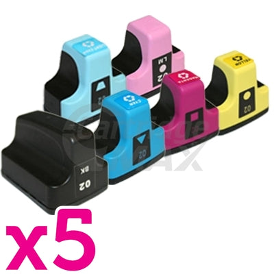 30 Pack HP 02 Generic Inkjet Cartridges C8721WA-C8775WA [5BK,5C,5M,5Y,5LC,5LM]