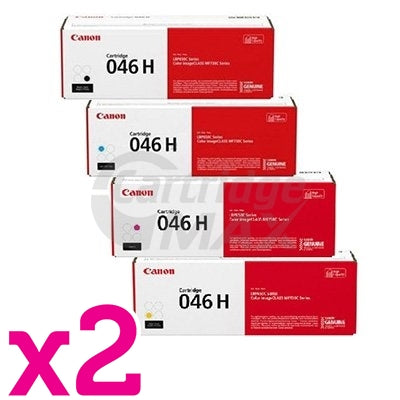 2 Sets of 4-Pack Original Canon CART-046H High Yield Toner Combo [2BK+2C+2M+2Y]