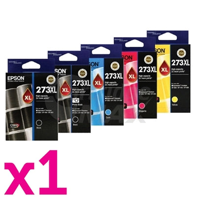 5-Pack Epson 273XL Original High Yield Ink Combo [1BK,1PBK,1C,1M,1Y]