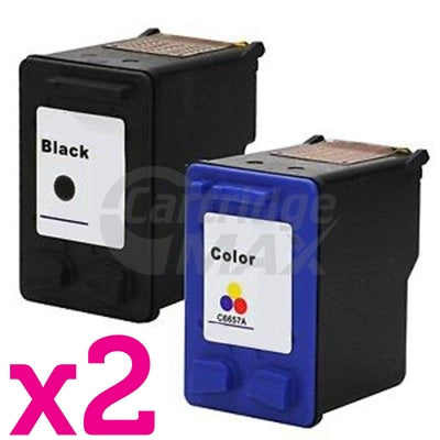 4 Pack HP 60XL Generic Inkjet Cartridges CC641WA + CC644WA [2BK,2CL]