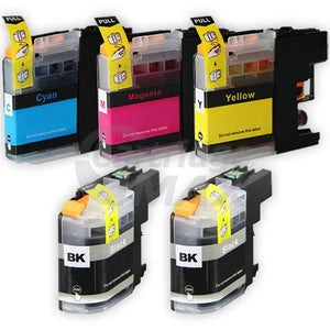5 Pack Brother LC-237XLBK + LC-235XLC/M/Y High Yield Generic Ink Cartridges [2BK,1C,1M,1Y]
