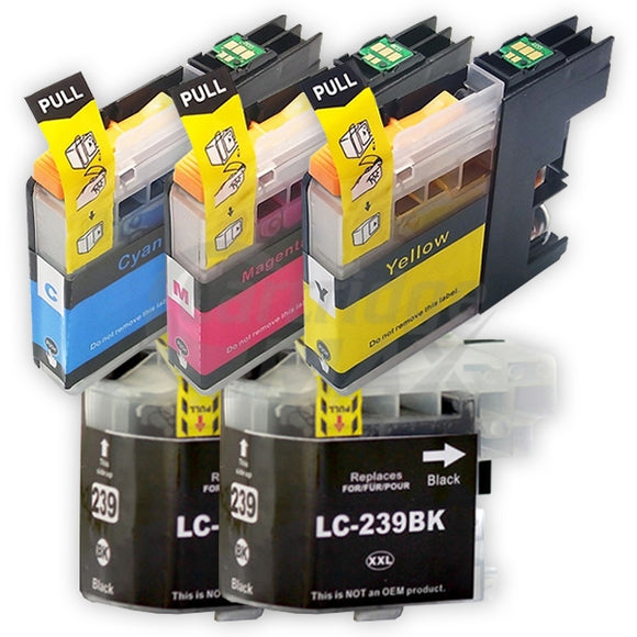 5 Pack Brother LC-239XL/LC-235XL High Yield Generic Ink Combo [2BK,1C,1M,1Y]