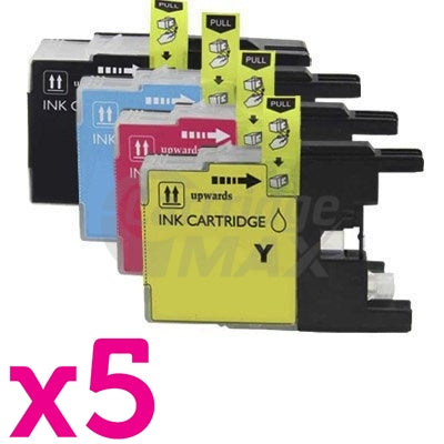 20 Pack Brother LC40 Generic Ink Cartridges [5BK,5C,5M,5Y]