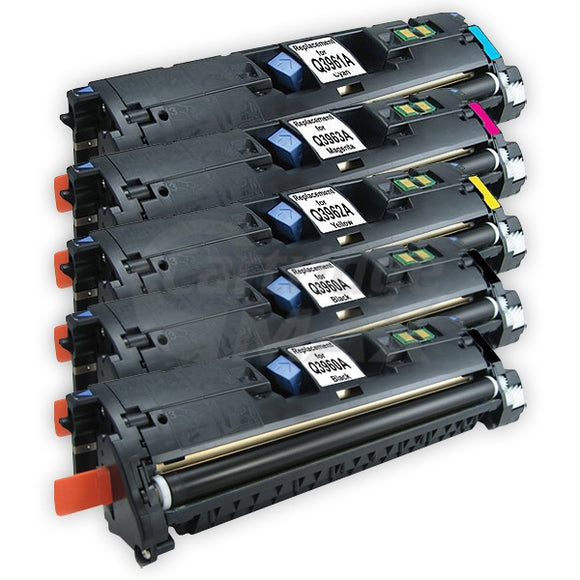 5 Pack HP Q3960A-Q3963A (122A) Generic Toner Cartridges [2BK,1C,1M,1Y]