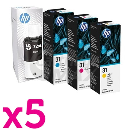 20 Pack HP 32XL + 31 Original Ink Bottle 1VV24AA 1VU26AA-1VU28AA [5BK,5C,5M,5Y]