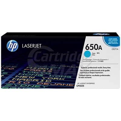 HP CE271A (650A) Original Cyan Toner Cartridge  - 15,000 Pages