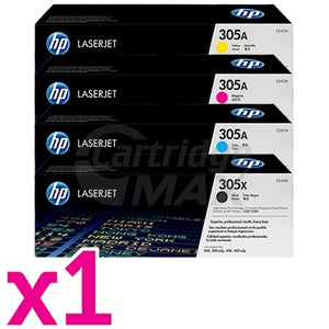 4 Pack HP CE410X-CE413A (305X/305A) Original Toner Cartridges [1BK,1C,1M,1Y]