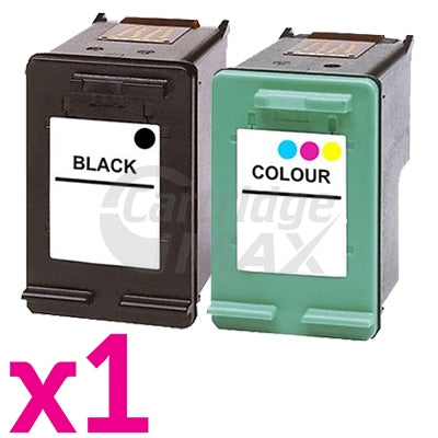 2 Pack HP 94 + 95 Generic Inkjet Cartridges C8765WA + C8766WA [1BK,1CL]