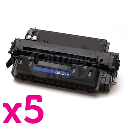 5 x HP Q2610A (10A) Generic Black Toner Cartridge - 6,000 Pages
