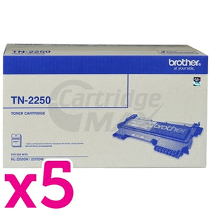 5 x Brother TN-2250 Original Toner Cartridge