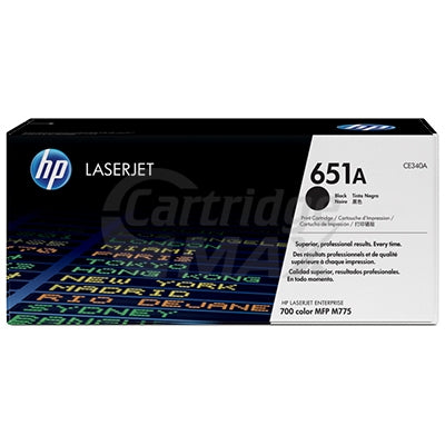 HP CE340A (651A) Original Black Toner Cartridge  - 13,500 Pages