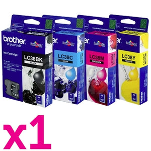 4 Pack Original Brother LC-38 Ink Combo [BK+C+M+Y]