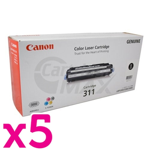 5 x Original Canon LBP 5360 (CART-311BK) Black Toner Cartridge-Approx.