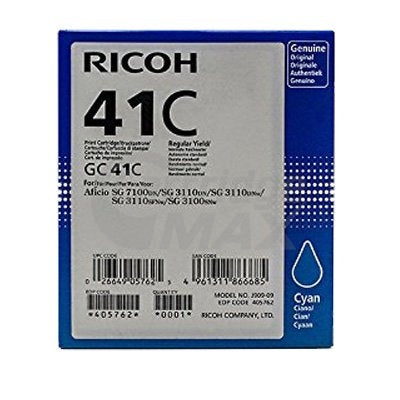 Ricoh SG-3110DNW SG-7100DN Original GC41C Cyan Ink Cartridge [405762]