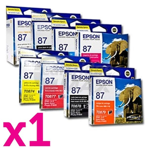 8-Pack Epson 87 T0870-T0879 Original Ink Cartridges [1PBK,1C,1M,1Y,1R,1MBK,1GO,1O]