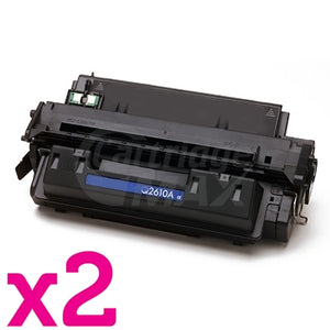 2 x HP Q2610A (10A) Generic Black Toner Cartridge - 6,000 Pages
