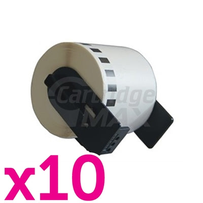 10 x Brother DK-22212 Generic Black Text on White Continuous Film Label Roll 62mm x 15.24m