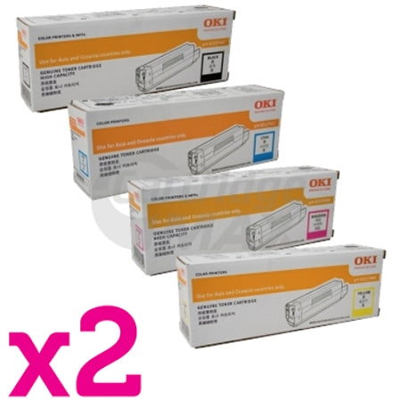 2 Sets of 4 Pack OKI C612 Original Toner Combo (46507512-46507509)