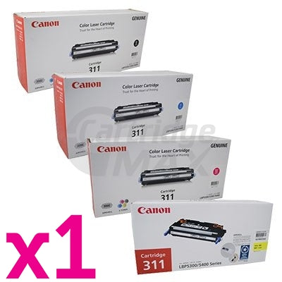 4 Pack Original Canon LBP 5360 (CART-311B,C,M,Y) Toner Cartridges [1BK,1C,1M,1Y]