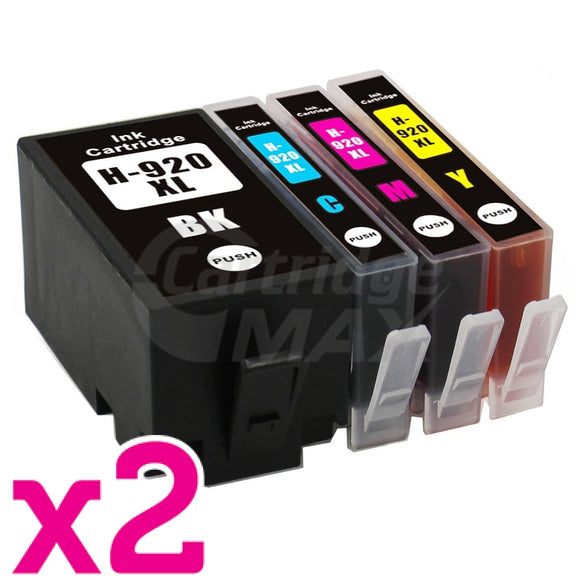 2 sets of 4 Pack HP 920XL Generic High Yield Inkjet Cartridges CD972AA-CD975AA [2BK,2C,2M,2Y]